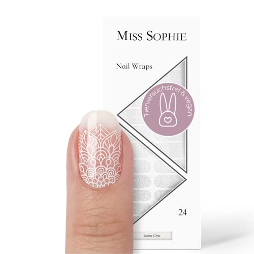Original Miss Sophie Nagelfolien I 24 ultra-dünne Nagellack-Streifen mit zartem Bohemian Muster I Für Finger- & Fußnägel I Hält auf Natur- sowie lackierten, Acryl-, Gel- & Shellac-Nägeln