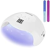 NAVANINO LED UV Lampe für Nägel, 48W Nageltrockner, UV-Lampe Nail Lamp Geeignet für alle Gel, 30/60/99s Timer, Infrarot Sensor, LCD Display