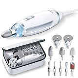 Beurer MP 62 Maniküre-/ Pediküre-Set, elektrische Nagelfeile mit 10 hochwertigen Nagelpflege-Aufsätzen, LED Licht, stufenlose Geschwindigkeitsregelung, mit Aufbewahrungstasche
