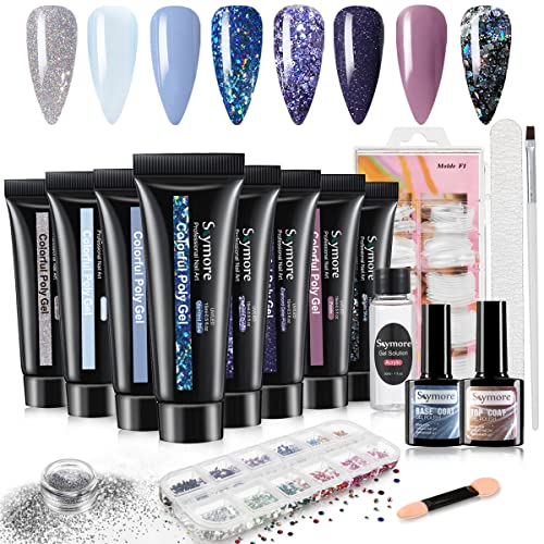 Skymore Nagelgel Set, Gel Nägel Nagelverlängerung, UV Nagellack UV Farbgel mit Überlack Unterlack, Gel Quick Extension Building Gel Nagel Verlängerung, Gel Nägel Starterset