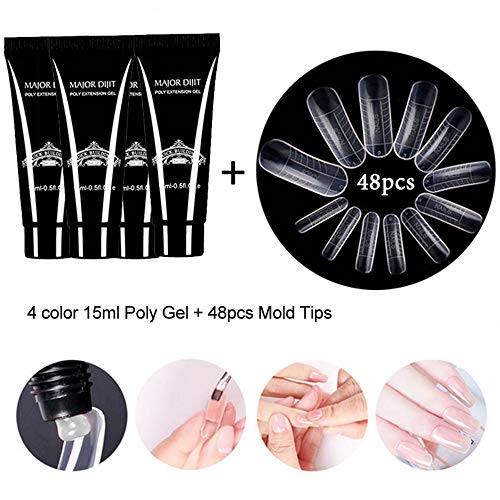 Nagelgel Set Anself Nagel Gel Builder Set Nagel Gel Nagelverl?ngerung Nagelgel Set mit 48 St¨¹cke Schnelle Geb?ude Form Tipps